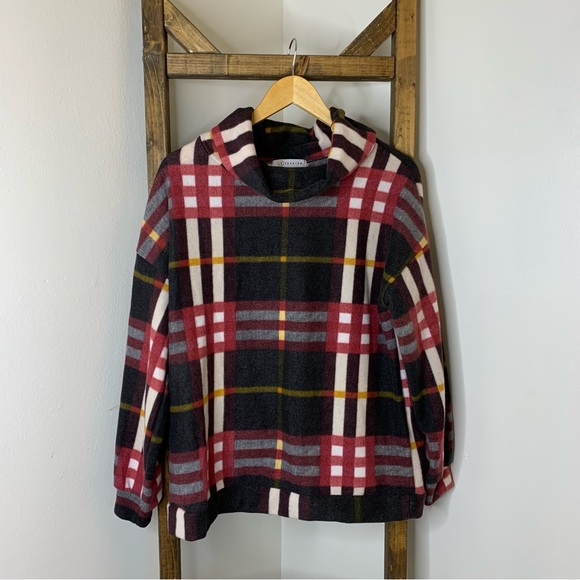 Cy Fashion Sweaters - CY Fashion Plaid Turtleneck Pullover Sweater